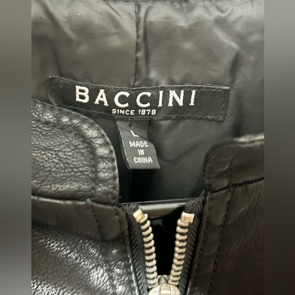 Baccini Black Faux Leather Moto Jacket - Size L, NWT, Chic & Versatile - Picture 6 of 10